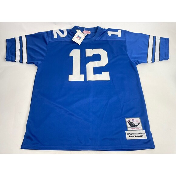 Mitchell & Ness 1975 Roger Staubach Dallas Cowboys Jersey Adult Sz 52 XLBlue NWT - Picture 1 of 12